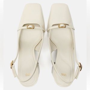 Zara Square Toe Slingback Heels in US 8/EUR 39